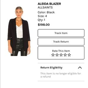 All Saints Black Aleida Blazer